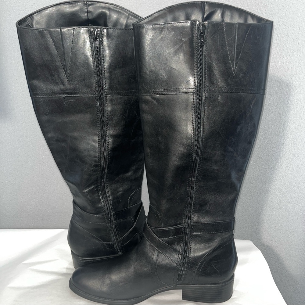 Lauren Ralph Lauren Menna Riding boot Black Leather horsebit chain detail - Picture 5 of 12